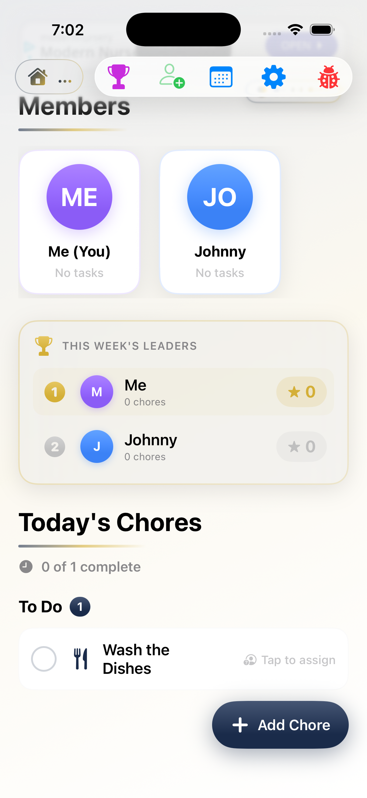 Leaderboard - Real-time family competition with points and streaks